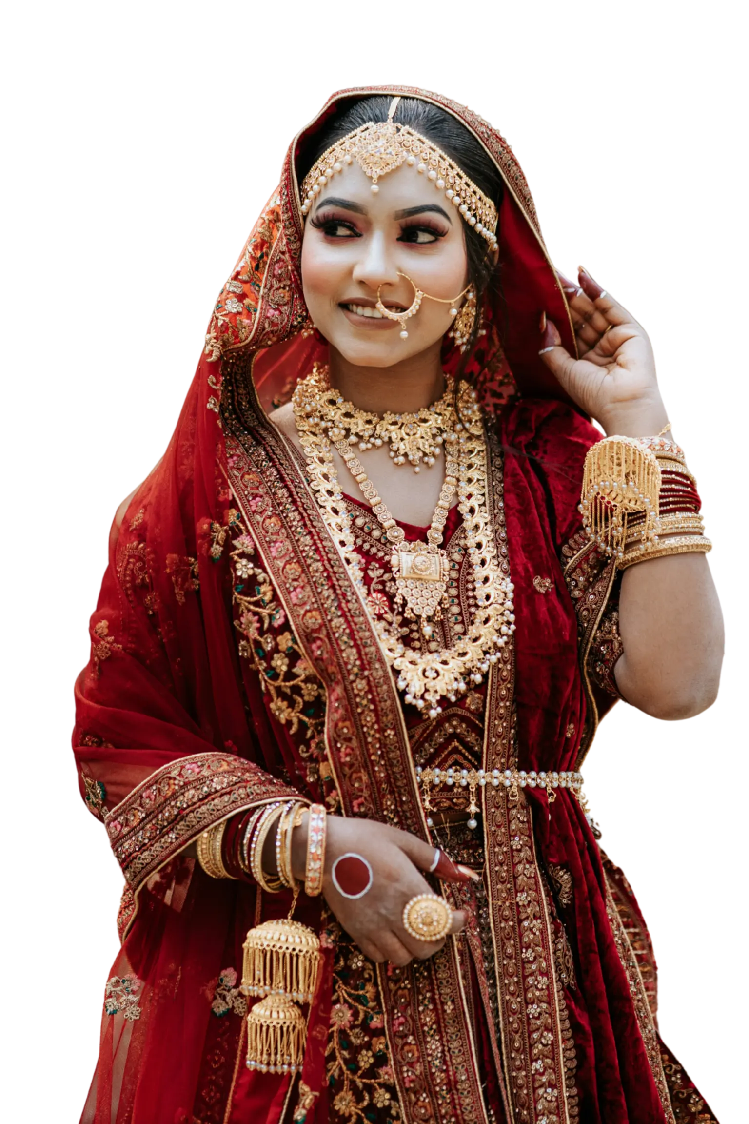 Happy bride enjoying her wedding day